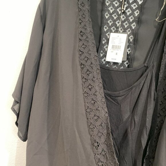 Heartsoul Black Lace Two Layer Blouse - Size Small - Picture 5 of 7